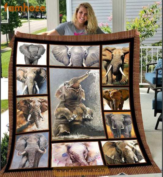 Elephant Blanket, Elephant Fleece Blanket - Sherpa Blanket Gift For Elephant Lover
