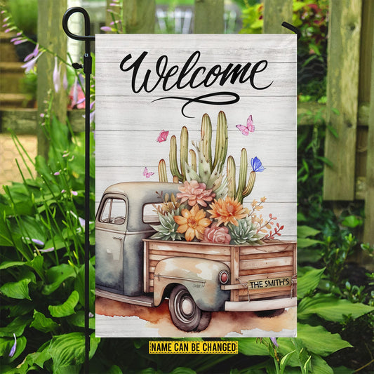 Personalized Farm Truck Garden Flag, Welcome To My Garden, Gift For Farmers, Garden Lovers