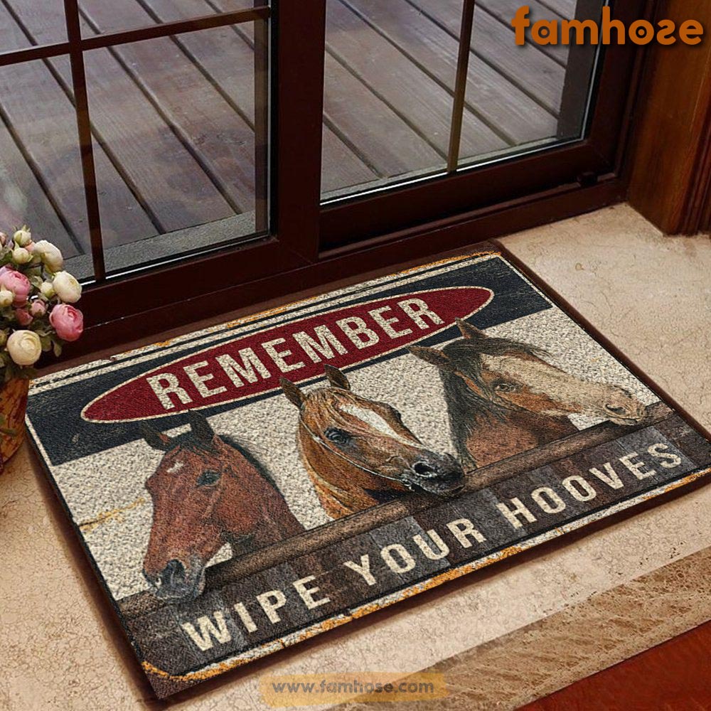 Funny Horse Doormat, Remember Wipe Your Hooves