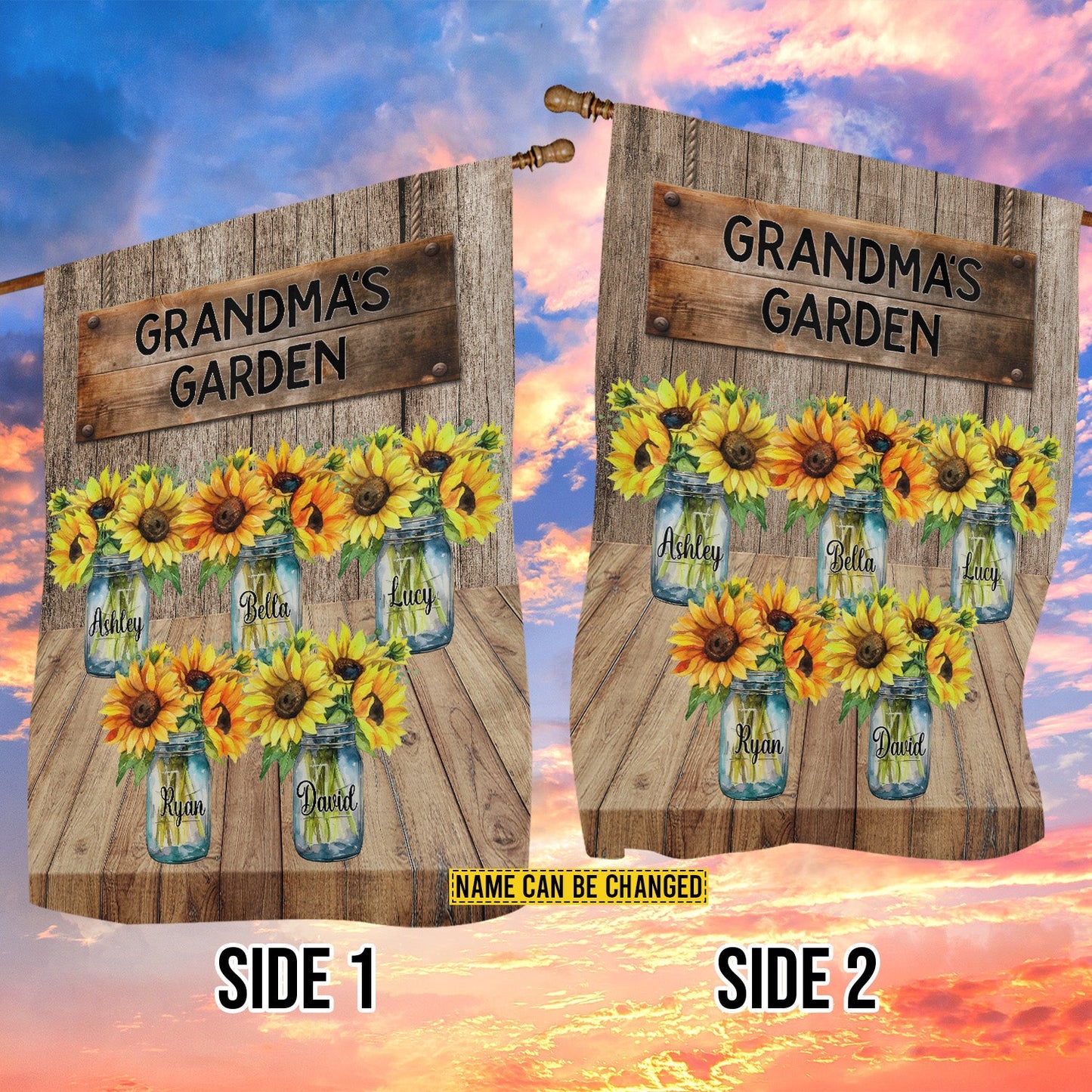 Personalized Garden Flag, Grandma's Garden Name Can Be Changed, Mother's Day Gift For Grandma, Gift For Farmers, Garden Lovers