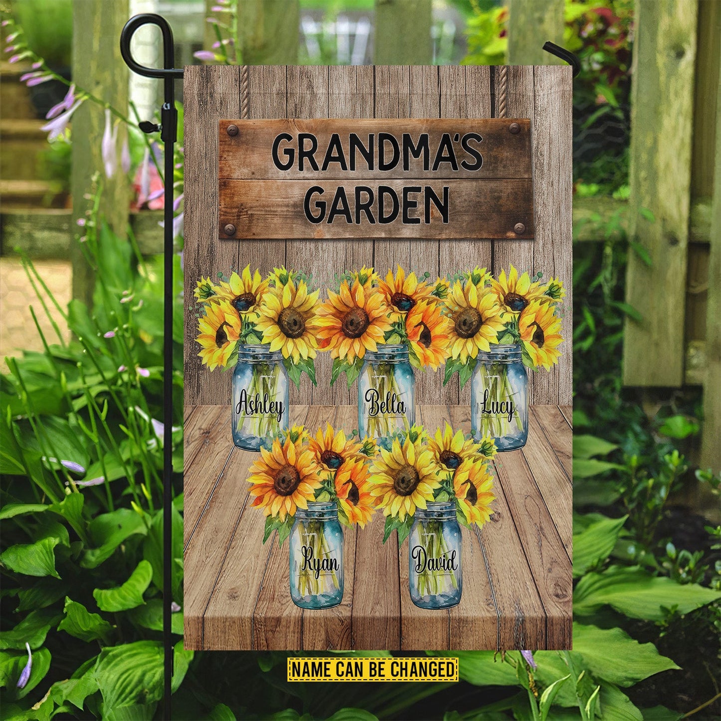 Personalized Garden Flag, Grandma's Garden Name Can Be Changed, Mother's Day Gift For Grandma, Gift For Farmers, Garden Lovers