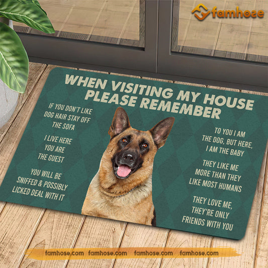 German Shepherd Dogs Doormat, Please Remember I Live Here Gift For Dog Lovers, Housewarming Gift, Dog Decor