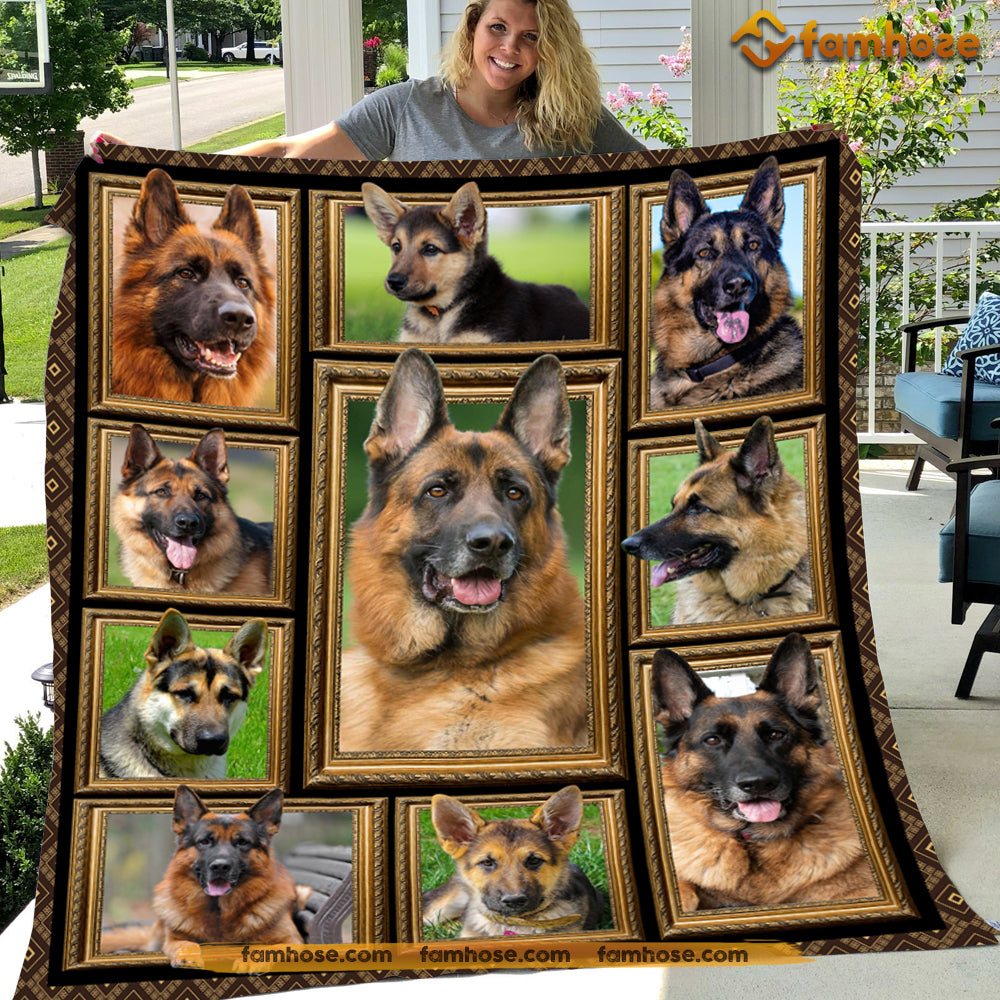 Cool Dog Blanket, Hey Look At Me German Shepherd Fleece Blanket - Sherpa Blanket Gift For Dog Lovers, Dog Owners