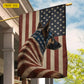 July 4th German Shepherd Dog USA Garden Flag & House Flag, Freedom Stands Guard German Shepherd Dog Outdoor Decor, Independence Day Yard Flag Gift For German Shepherd Lover