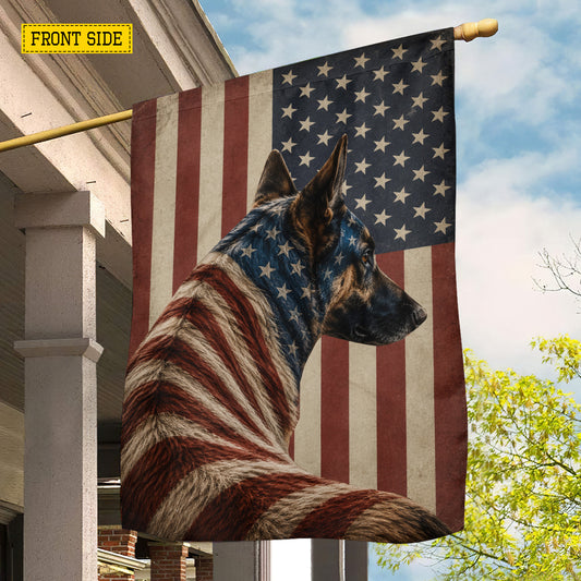 July 4th German Shepherd Dog USA Garden Flag & House Flag, Freedom Stands Guard German Shepherd Dog Outdoor Decor, Independence Day Yard Flag Gift For German Shepherd Lover