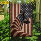 July 4th German Shepherd Dog USA Garden Flag & House Flag, Freedom Stands Guard German Shepherd Dog Outdoor Decor, Independence Day Yard Flag Gift For German Shepherd Lover