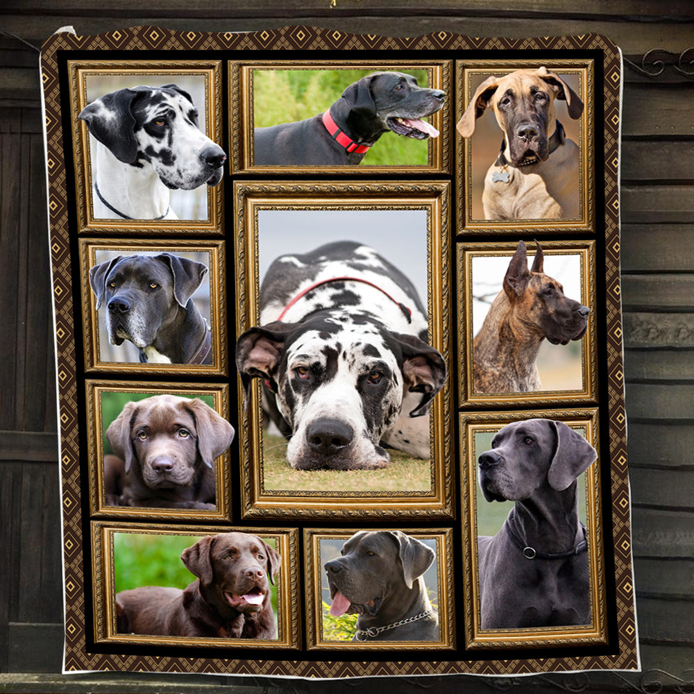 Dog Blanket, Great Dane Lie Here Fleece Blanket - Sherpa Blanket Gift For Dog Lovers, Dog Owners