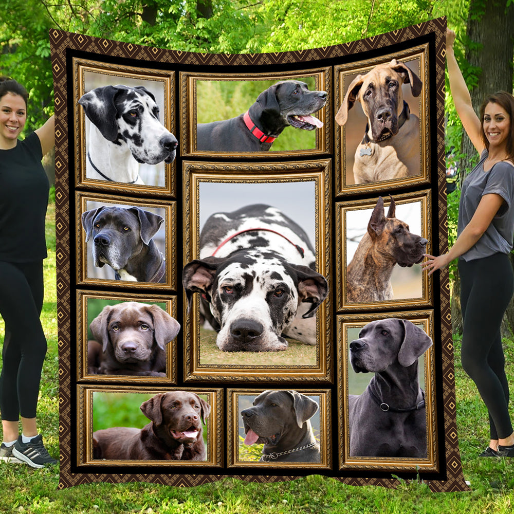 Dog Blanket, Great Dane Lie Here Fleece Blanket - Sherpa Blanket Gift For Dog Lovers, Dog Owners