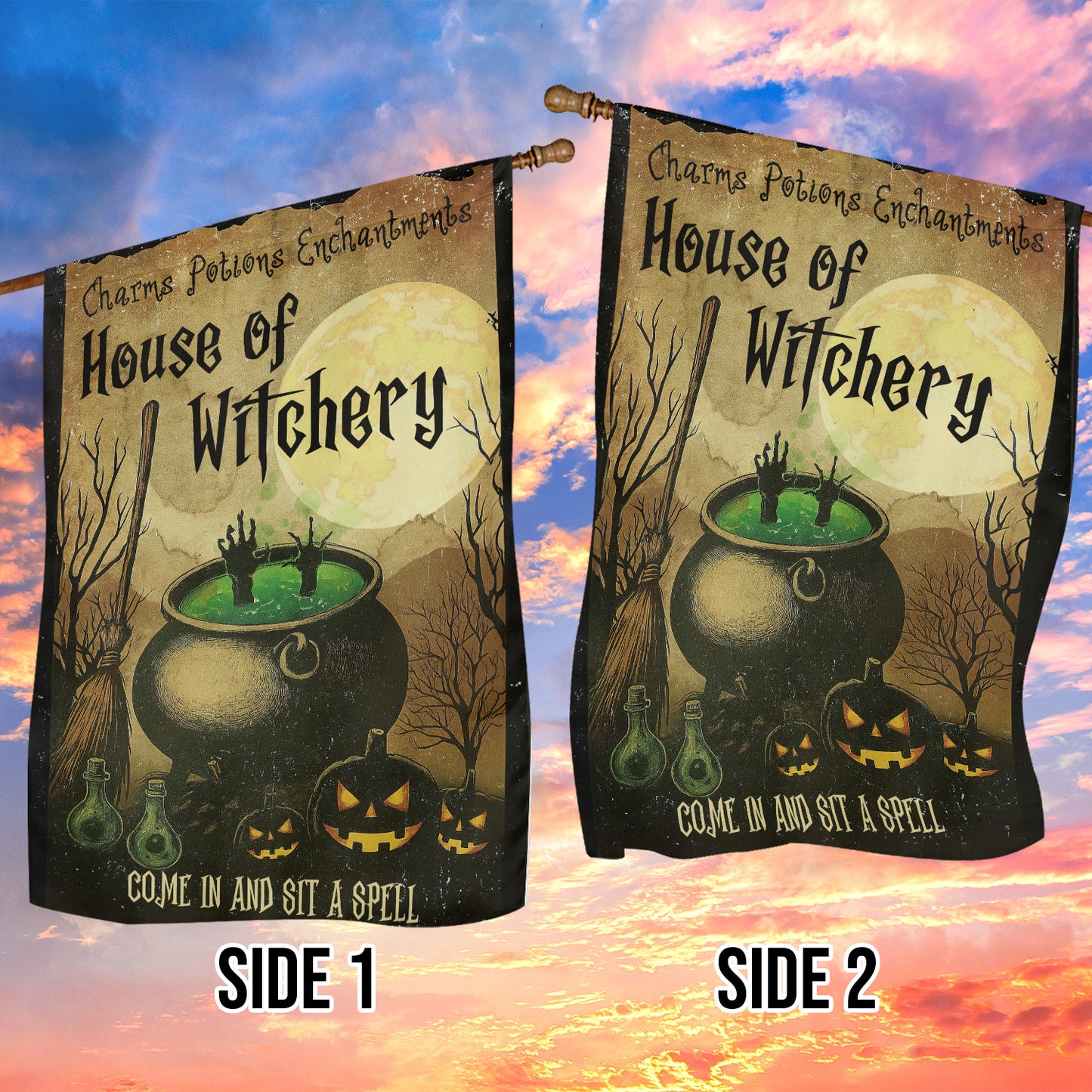 Funny Halloween Witch Flag House Flag, House Of Witchery Yard Flag Spooky Season Gift For Witch Lovers