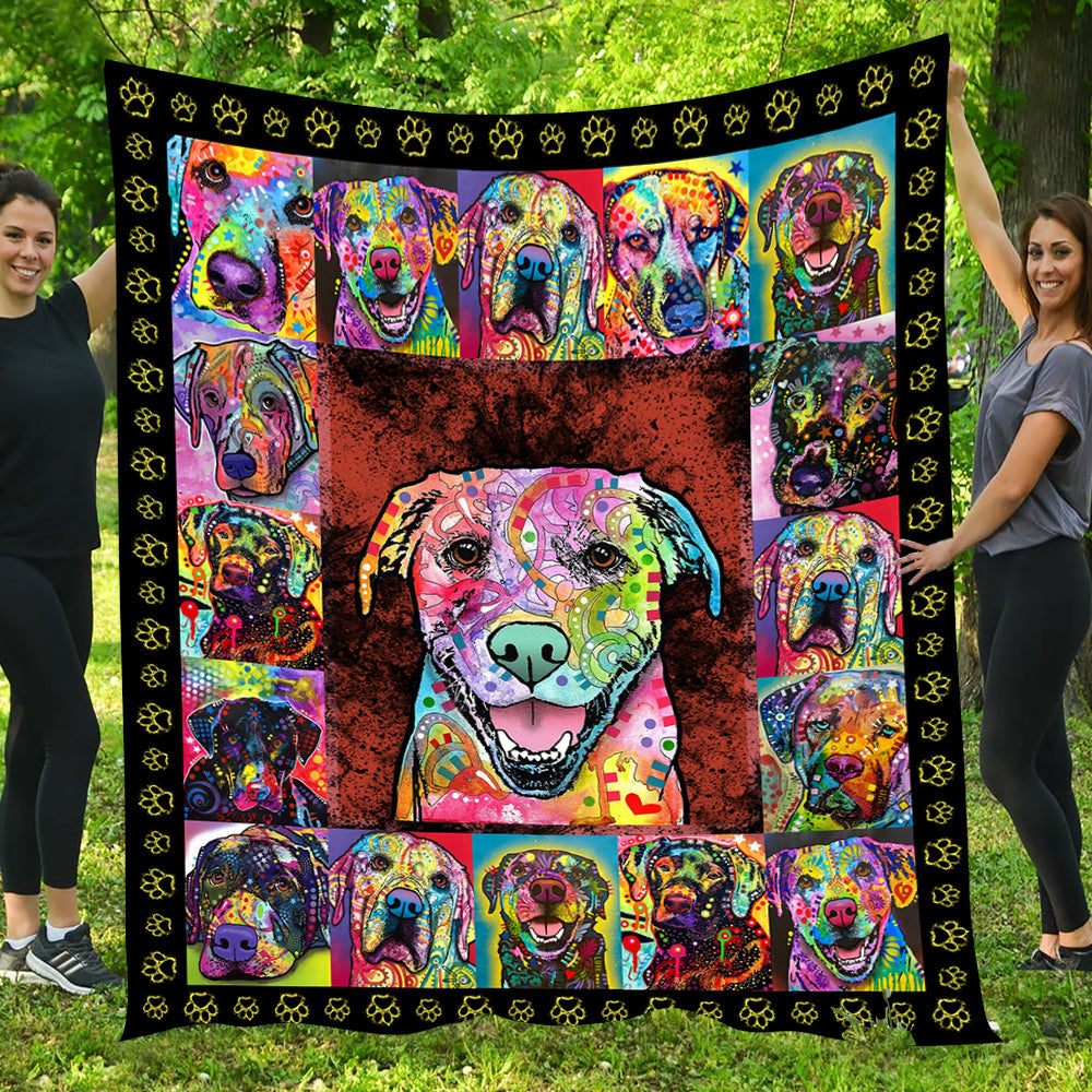 Dog Blanket, Beautiful Color Labrador Retriever Fleece Blanket - Sherpa Blanket Gift For Dog Lovers, Dog Owners