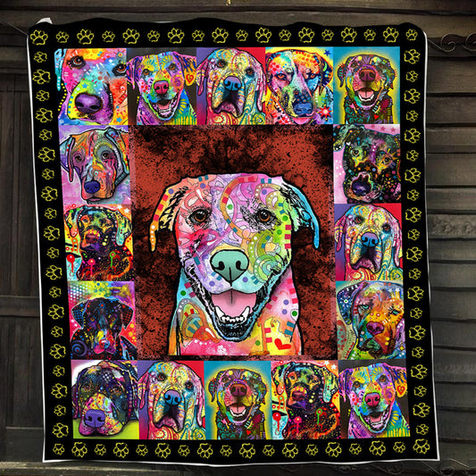 Dog Blanket, Beautiful Color Labrador Retriever Fleece Blanket - Sherpa Blanket Gift For Dog Lovers, Dog Owners