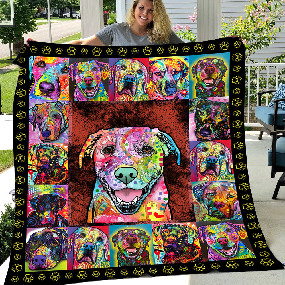 Dog Blanket, Beautiful Color Labrador Retriever Fleece Blanket - Sherpa Blanket Gift For Dog Lovers, Dog Owners