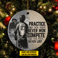 Personalized Motivational Lacrosse Boy Christmas Ornament, Compete Like You Have Never Lost, Xmas Circle Ceramic Ornament Gift For Lacrosse Lovers