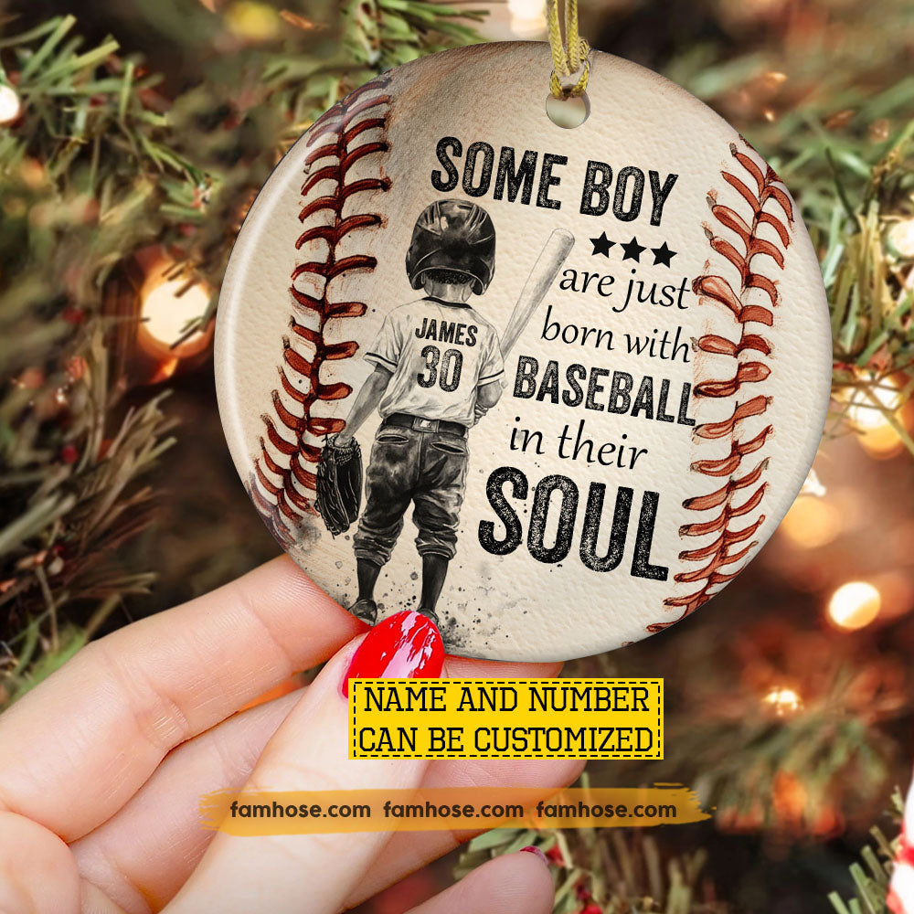 Personalized Baseball Boy Ornament, Baseball In Thier Soul Ornament Gift For Baseball Lovers