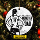 Personalized Volleyball Girl Christmas Ornament, I Created A Monster, Xmas Circle Ceramic Ornament Gift For Volleyball Lovers