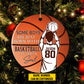 Personalized Basketball Boy Christmas Ornament, Some Boys Are Just Born With, Xmas Circle Ceramic Ornament Gift For Basketball Lovers