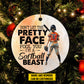 Personalized Softball Girl Christmas Ornament, I'm A Softball Beast, Xmas Circle Ceramic Ornament Gift For Softball Lovers