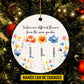 Personalized Christmas Ornament, Sisters Are Different Flowers From The Same Garden, Xmas Circle Ceramic Ornament Gift For Your Sister