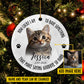 Personalized Cat Christmas Ornament, How Lucky I Am, Xmas Circle Ceramic Ornament Gift For Cat Lovers