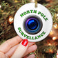 North Pole Survellance Funny Simulated Camera Christmas Circle Ceramic Ornament Gift
