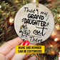 Personalized Softball Girl Christmas Ornament, That's My Grand Daughter Out There, Xmas Circle Ceramic Ornament Gift For Softball Lovers