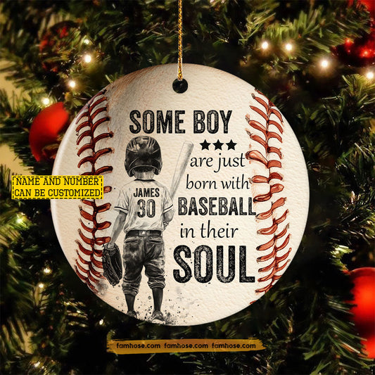 Personalized Baseball Boy Ornament, Baseball In Thier Soul Ornament Gift For Baseball Lovers