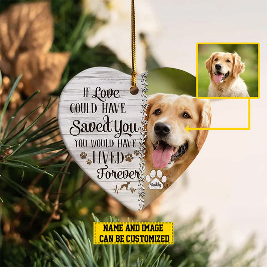 Personalized Dog Christmas Ornament, Have Lived Forever, Xmas Heart Ceramic Ornament Gift For Dog Lovers