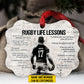 Personalized Rugby Boy Christmas Ornament, Believe In Yourself, Xmas Aluminum Ornament Gift For Rugby Lovers
