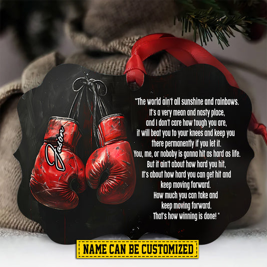 Personalized Boxing Christmas Ornament, That's How Winning Is Done, Xmas Aluminum Ornament Gift For Boxing Lovers