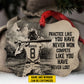 Personalized Softball Girl Christmas Ornament, Practice Like You Have Never Won, Xmas Aluminum Ornament Gift For Softball Lovers