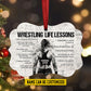Personalized Wrestling Girl Christmas Ornament, Wrestling Life Lessons, Xmas Aluminum Ornament Gift For Wrestling Lovers