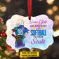 Personalized Softball Girl Christmas Ornament, Softball In Their Souls, Xmas Aluminum Ornament Gift For Softball Lovers