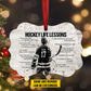 Personalized Hockey Girl Christmas Ornament, Hockey Life Lessons, Xmas Aluminum Ornament Gift For Hockey Lovers