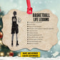 Personalized Basketball Girl Christmas Ornament, Basketball Life Lessons, Xmas Aluminum Ornament Gift For Basketball Lovers