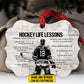 Personalized Hockey Boy Christmas Ornament, Learn From Losses, Xmas Aluminum Ornament Gift For Hockey Lovers