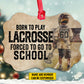 Personalized Lacrosse Boy Christmas Ornament, Born To Play Lacrosse, Xmas Aluminum Ornament Gift For Lacrosse Lovers