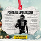 Personalized Football Boy Christmas Ornament, Football Life Lessons, Xmas Aluminum Ornament Gift For Football Lovers
