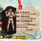 Personalized Motivational Baseball Boy Christmas Ornament, Be Strong Brave Humble, Xmas Aluminum Ornament Gift For Baseball Lovers