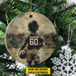 Personalized Rugby Boy Christmas Ornament, My Life, Xmas Circle Ceramic Ornament Gift For Rugby Lovers