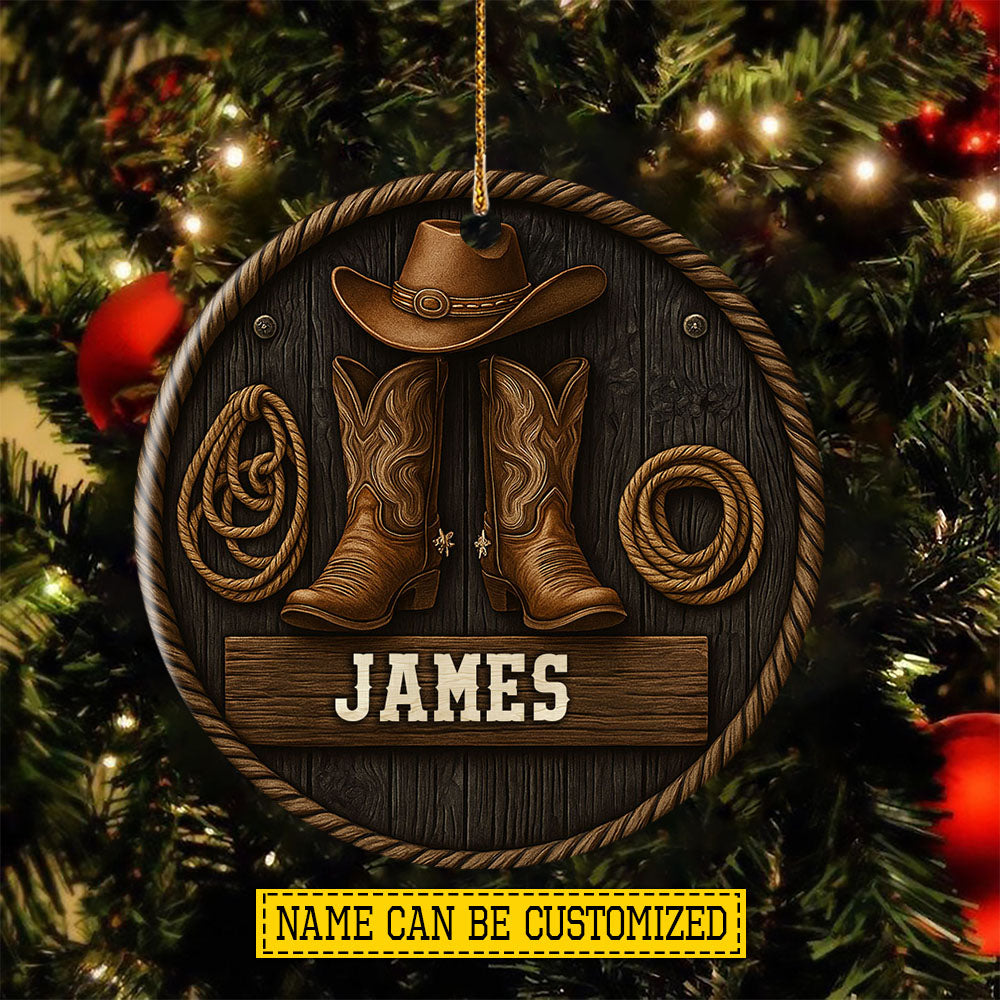 Personalized Cowboy Ornament, Cowboy Custom Aluminum Ornament Gift For Cowboys