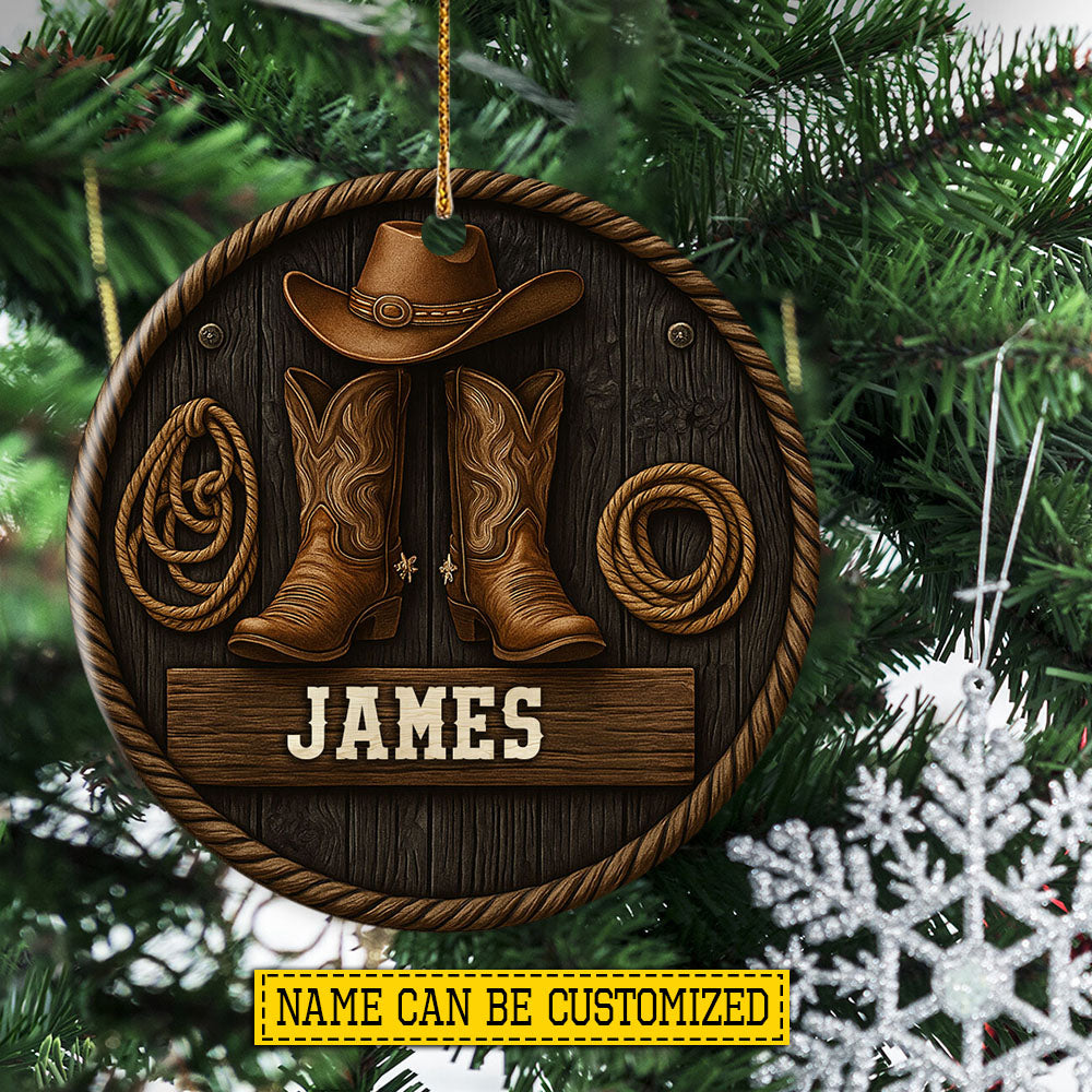 Personalized Cowboy Ornament, Cowboy Custom Aluminum Ornament Gift For Cowboys