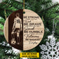 Personalized Soccer Boy Christmas Ornament, Be Strong When You Are Weak, Xmas Circle Ceramic Ornament Gift For Soccer Lovers