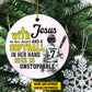 Personalized Softball Girl Christmas Ornament, With Jesus In Her Heart Softball In Her Hand, Xmas Circle Ceramic Ornament Gift For Softball Lovers