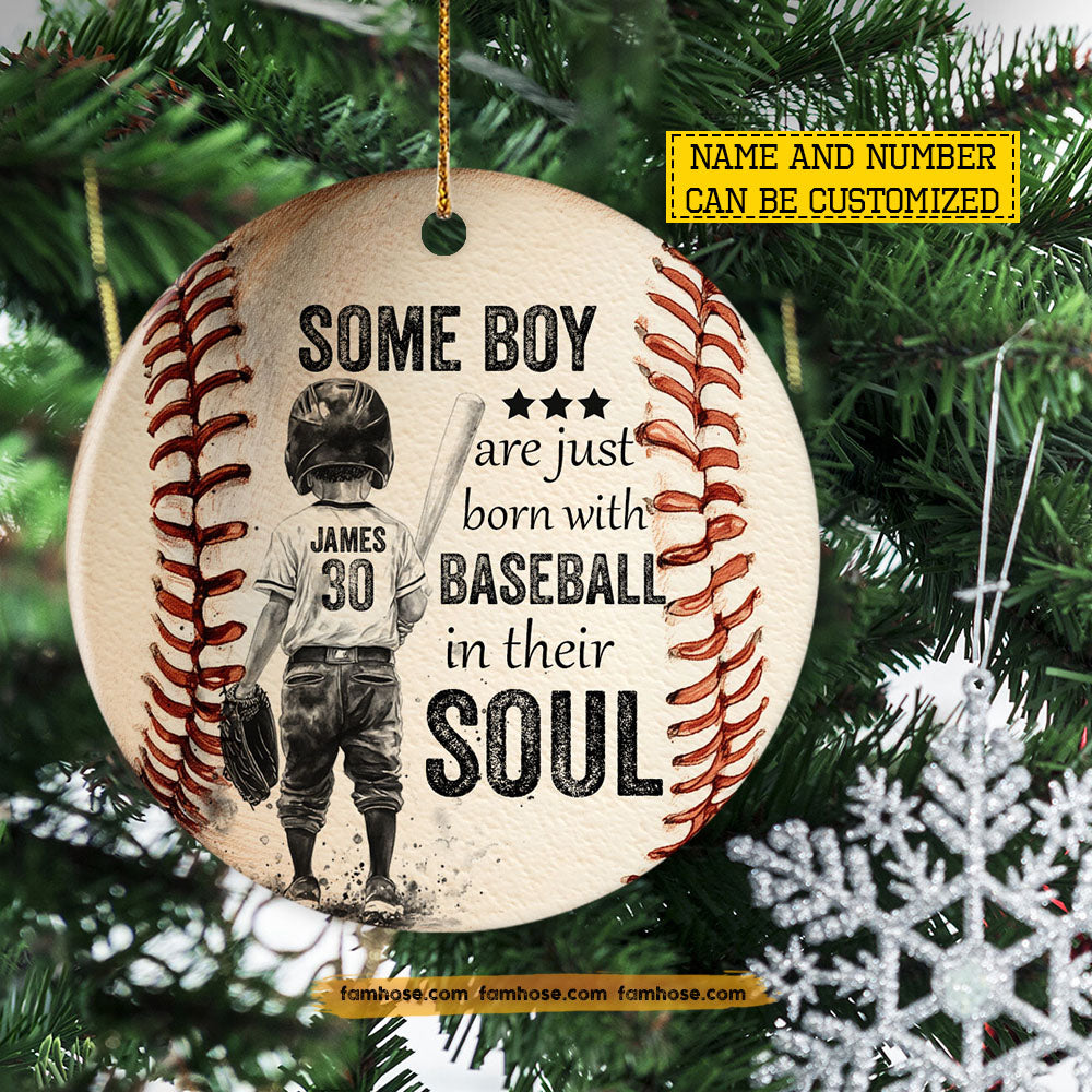 Personalized Baseball Boy Ornament, Baseball In Thier Soul Ornament Gift For Baseball Lovers