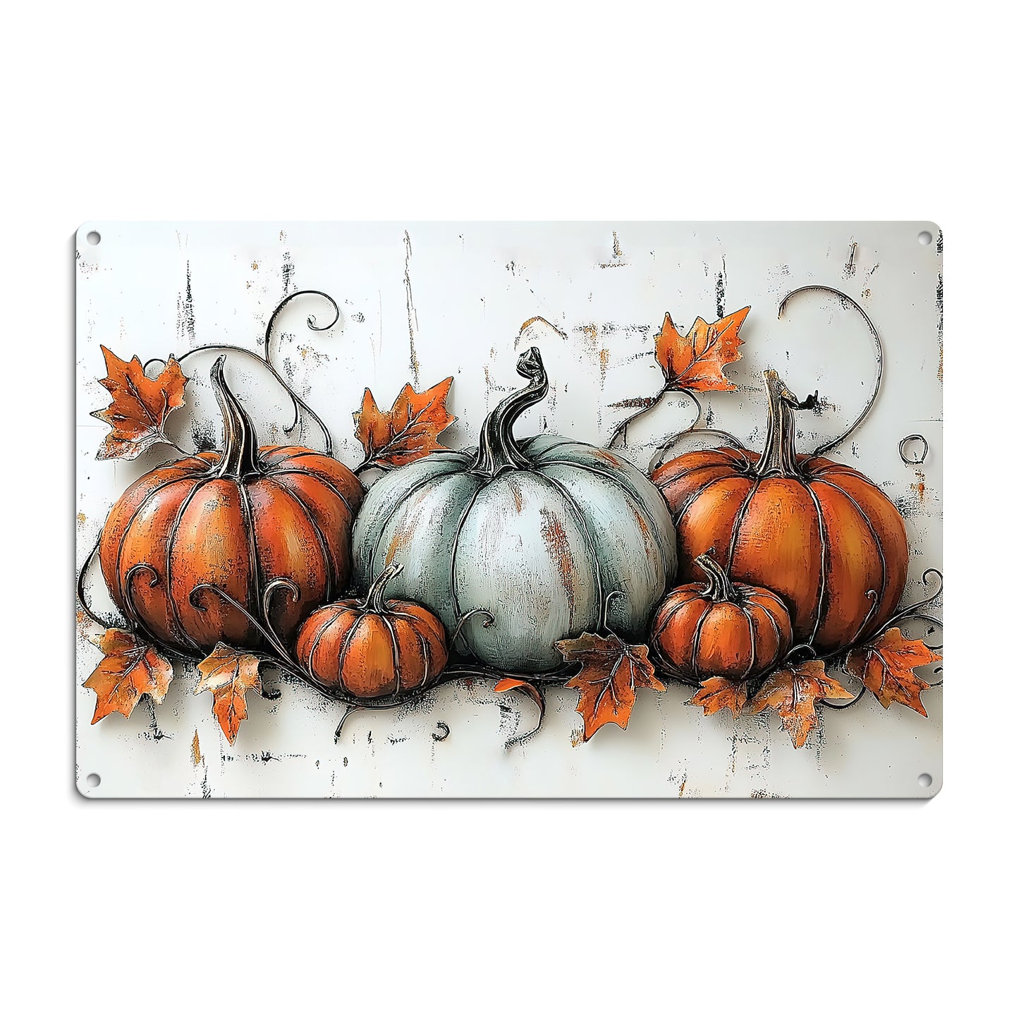 Thanksgiving Metal Sign, Pumpkins, Welcome To The Magical Garden Backyard Sign