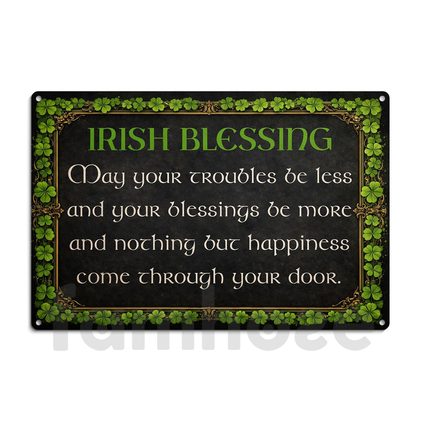Four-Leaf Clover Irish Metal Sign, Irish Blessing Yard Sign, Shamrock House Decor St Patrick's Day Gift For Irish Lover