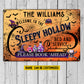 Personalized Halloween Metal Sign, Welcome To The Sleepy Hollow Backyard Sign