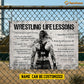 Personalized Wrestling Woman Metal Sign, Inspirational Wrestling Life Lessons Sports Sign, Field Decor Gift For Wrestling Lovers