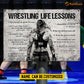 Personalized Wrestling Woman Metal Sign, Inspirational Wrestling Life Lessons Sports Sign, Field Decor Gift For Wrestling Lovers