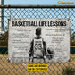 Personalized Basketball Boy Metal Sign, Inspirational Basketball Life Lessons Sports Sign, Field Decor Gift For Basketball Lovers